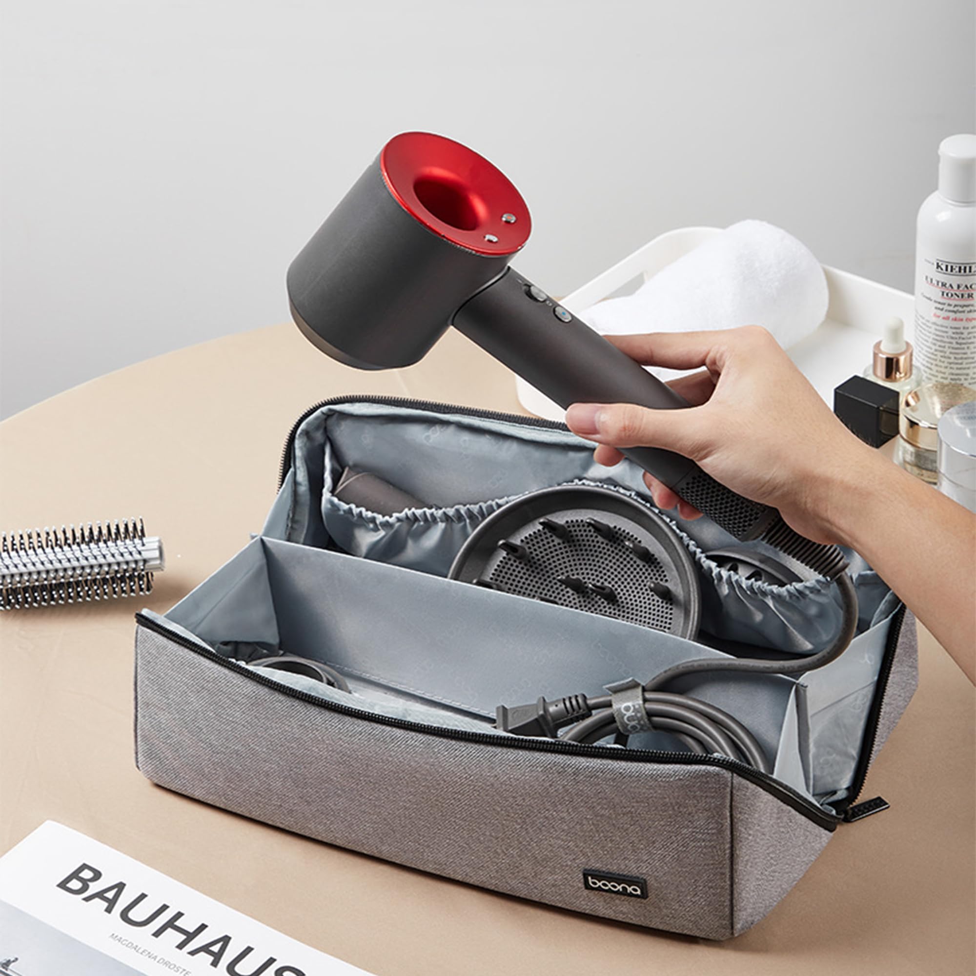 YUEMING Futerał do Dyson Airwrap, przenośny organizer podróżny do przechowywania kompatybilny z Dyson Airwrap Styler, Czarny, Jeden rozmiar