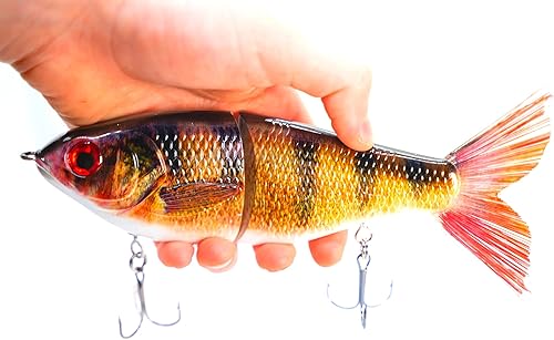 7 "Pedigree Glider Glide Bait Swimbait Musky Striper Bass Fishing Señuelo Big Multi articulado Shad Trucha Sentado Lento Hundimiento