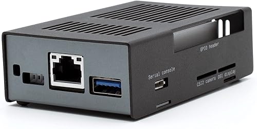 KKSB Coral Dev Board Case | Black and Grey Aluminum Enclosure with Space for Coral Dev Heatsink Fan