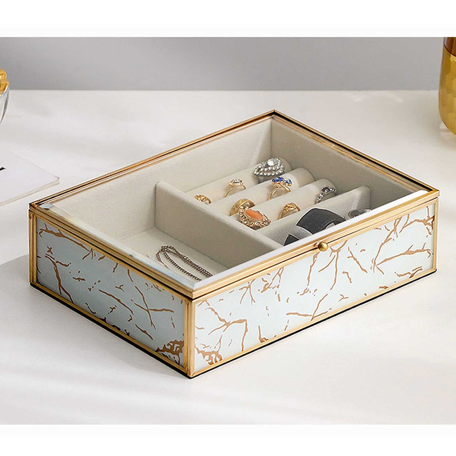 Amazon｜ジュエリーボックス ジュエリーボックス、高級ガラス