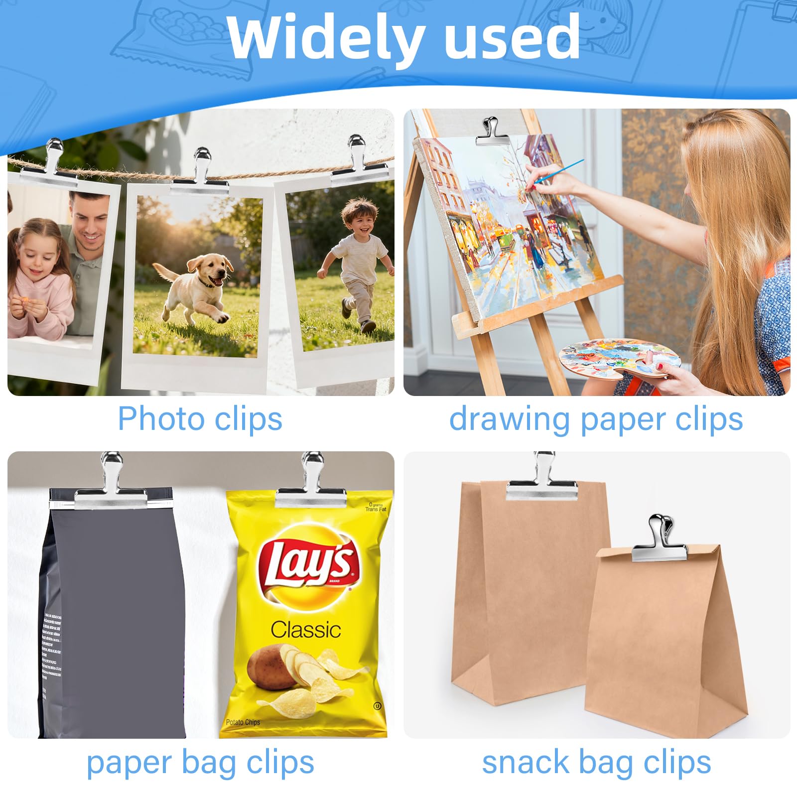 Hitopin 15 Pezzi Clip per Chiudere Sacchetti in Acciaio Inossidabile, Mollette per Chiudere Sacchetti, Pinze Chiudi Sacchetti in Metallo per Cibo, Clip per Chiudere Sacchetti in Cucina, per Alimenti