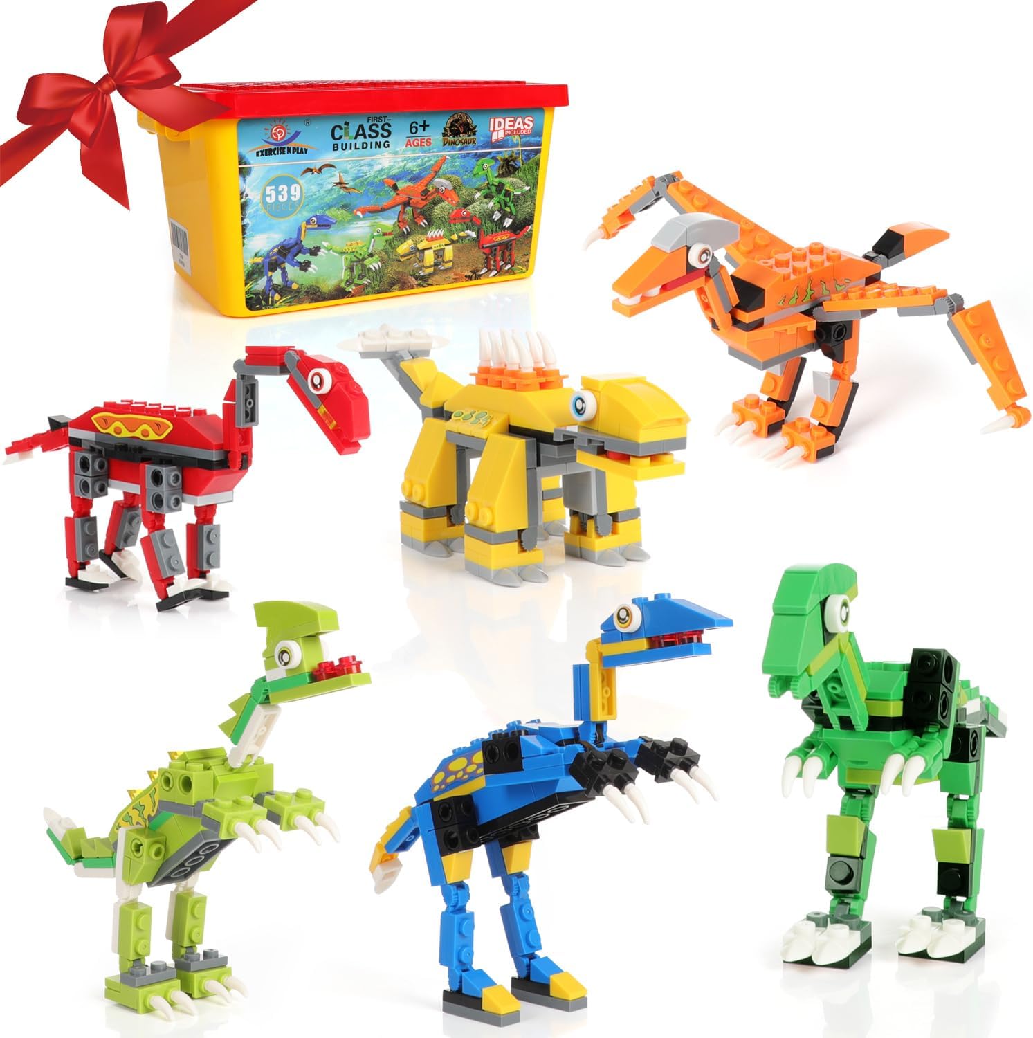 EP EXERCISE N PLAY Dinosaur Building Blocks, Dinosaur Toys,Creative DIY Construction Toys for Boys and Girls Ages 6+ (539 pcs)