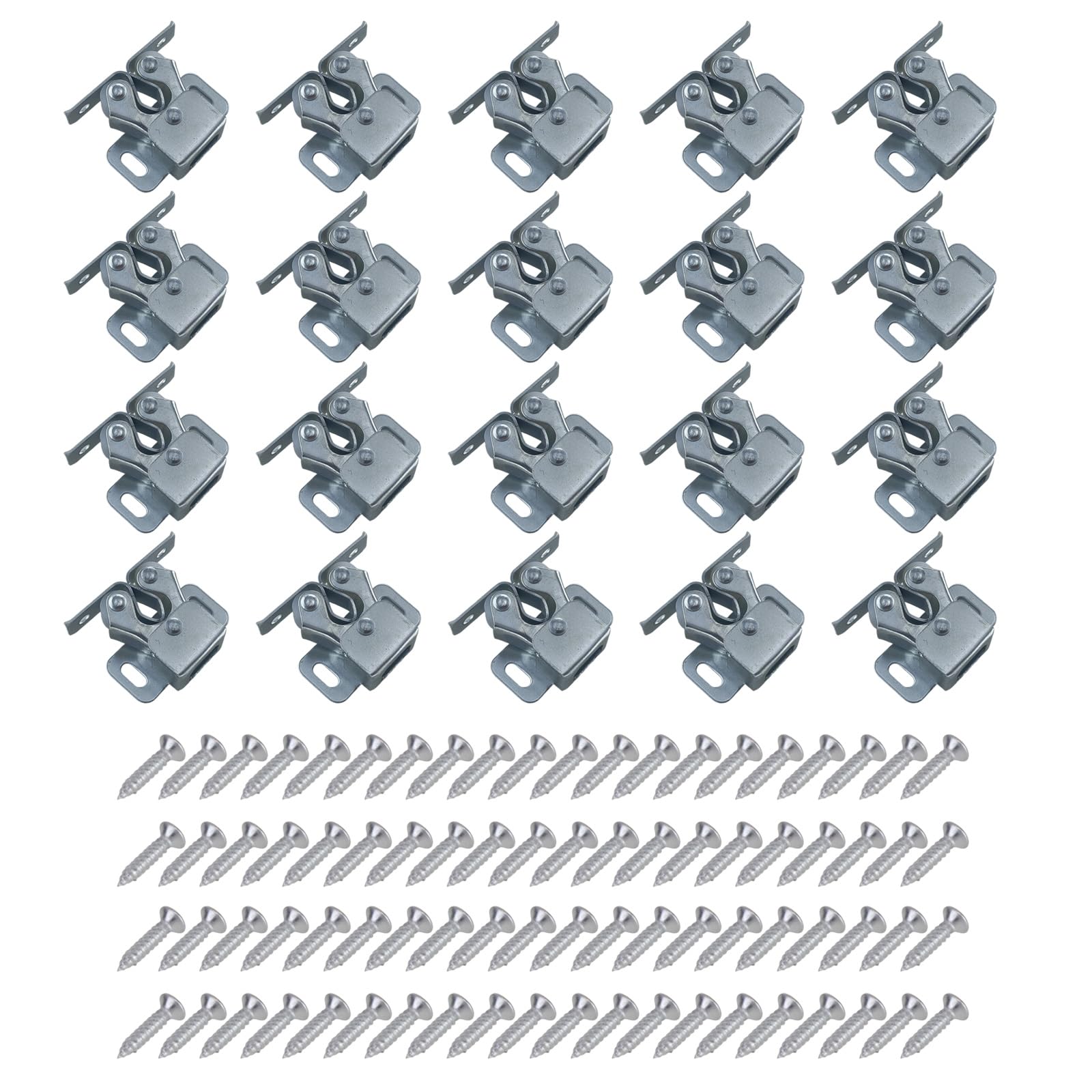 Door Buckle Cupboard Door Double Roller Catches Cabinet Wardrobe Doors Latch Easy to Installation for Wardrobe Cupboard Furniture Hardware
