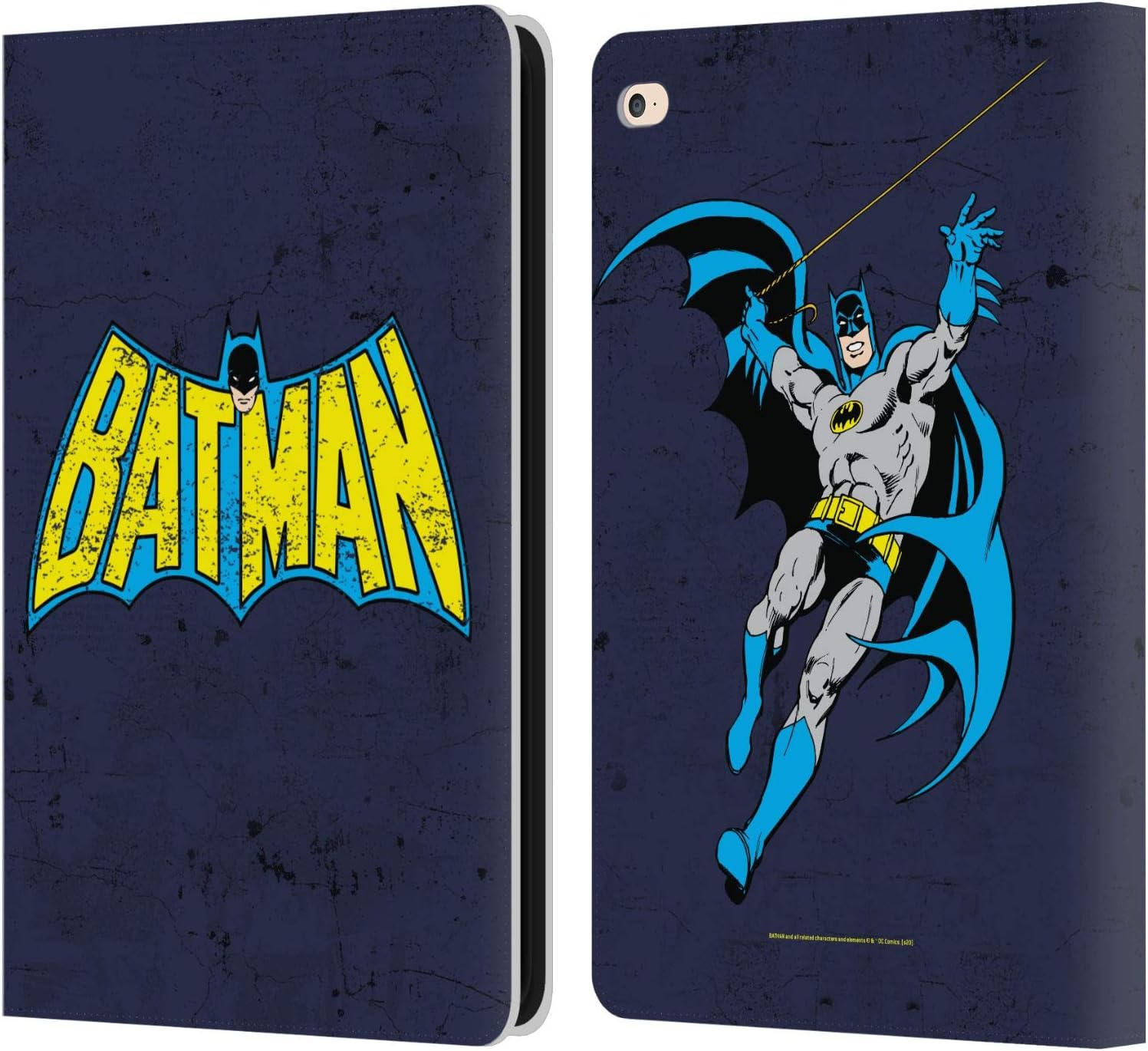 Head Case Designs Officially Licensed Batman DC Comics Classic Distressed Logos Leather Wallet Case Compatible with Apple iPad Air 2 (2014)
