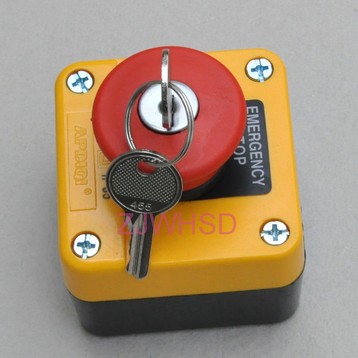 Hrus Waterproof Emergency Stop Push Button Switch With Key 660V 10A Normally Closed [Hrus]