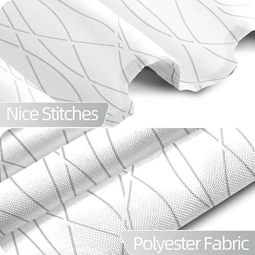 Miniatura 91 de Cortina de ducha pequeña a rayas gris claro degradado para baño, 36 x 72 pulgadas, juego de cortina de ducha geométrica para cabina de RV con Gris