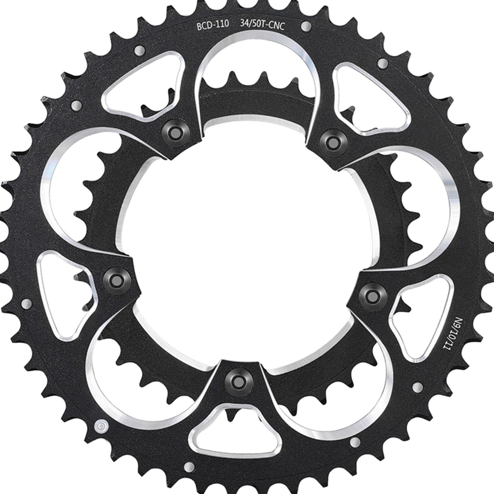 Amazon | ロードバイク用チェーンリング 110BCD CNC加工 34T 50T 8～11