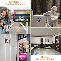 Vista 5 de 10 hojas de calcomanías de letras de vinilo, números de buzón, letras autoadhesivas para buzón, número de dirección, hogar, negocios, cocina, Negro