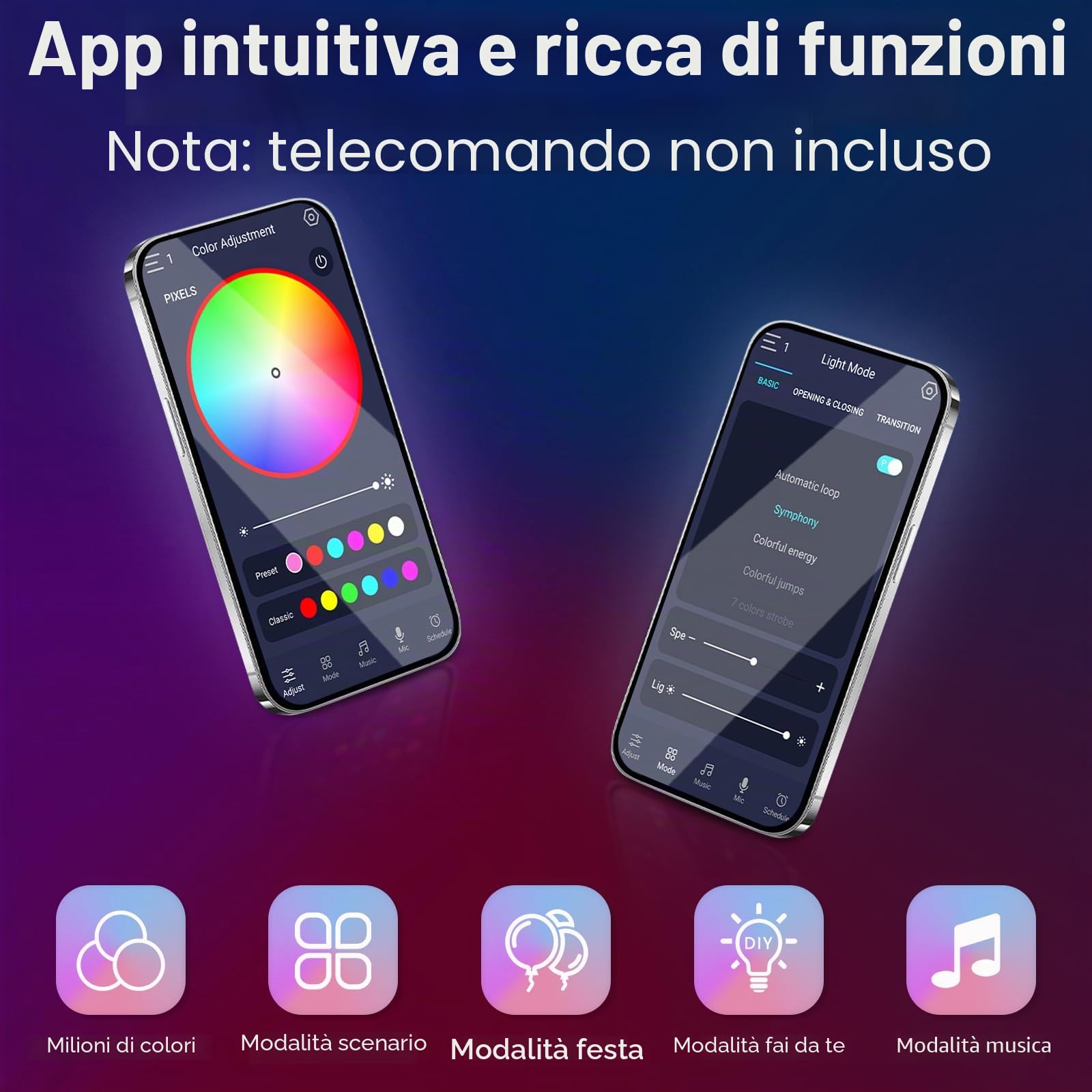 Striscia luminosa al neon RGB-IC, 10 m, USB, 5 V, USB, Bluetooth, LED per parete, striscia luminosa per esterni, controllo app, sincronizzazione musica, ideale per la decorazione della stanza