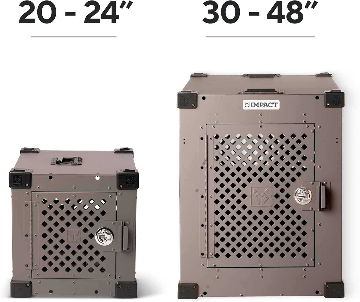 Impact Mini Stationary Dog Crate for Small Dogs - Heavy Duty Dog Kennel with Powder-Coated Aluminum - Designed for Home and Travel (Black, 24" (24.5" L x 18.5" W x 19" H))