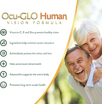 كبسولات دعم صحة العين من Ocu-GLO Human Vision Formula، 90 كبسولة