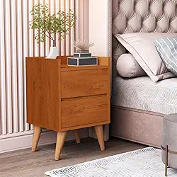 Mesa de Cabeceira Pés Palito 2 Gavetas Verona (Cedro)