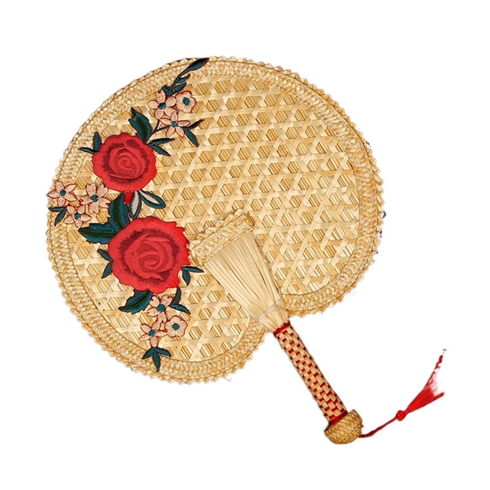 Bamboo Woven Fan, Wheat Straw Hand Shaking Fan, Multiple Sizes For Party Home Outdoor Decor(SIZE 2)