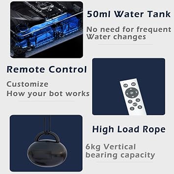 Window Cleaning Robot Automatic Electric Window Cleaner with Remote Control Automatic Window Cleaning Tools with Path Planning and Edge Detection Technology for Windows, Glass,Tiles,Bathroom Cleaning(