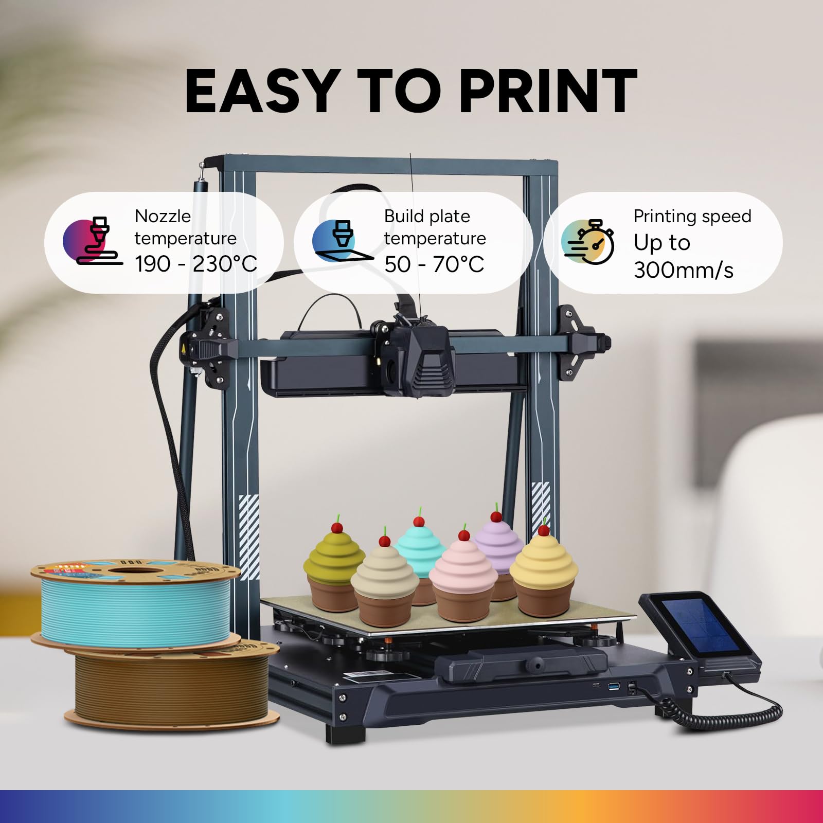 OVERTURE Filamento Matte PLA 1.75mm, 1kg Bobina (2.2lbs) Opaco PLA Filamenti per Stampante 3D, Neatly Wound Filamento Precisione Dimensionale +/- 0.02 mm, Matte Turchese