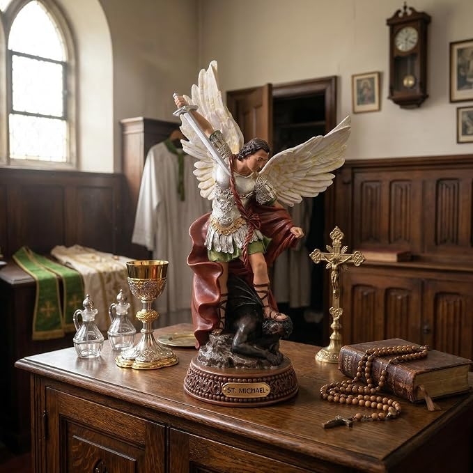 Estatua de San Miguel Arcángel TALPGOD 12 pulgadas miniatura 2