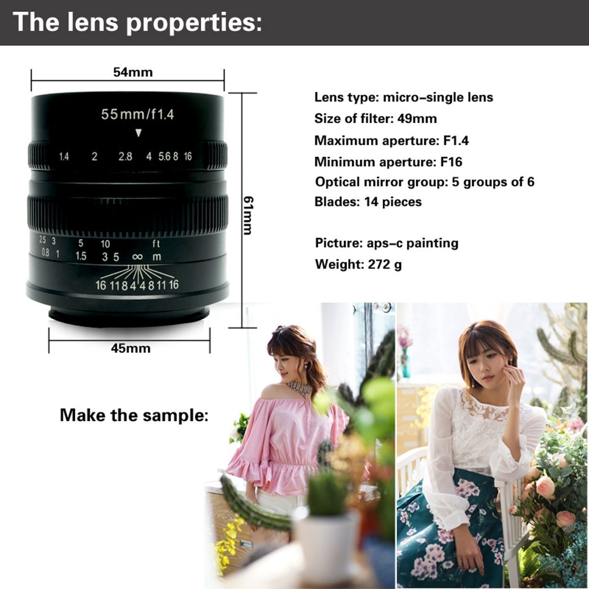 Amazon.com : 7artisans 55mm F1.4 II Large Aperture Portrait Manual