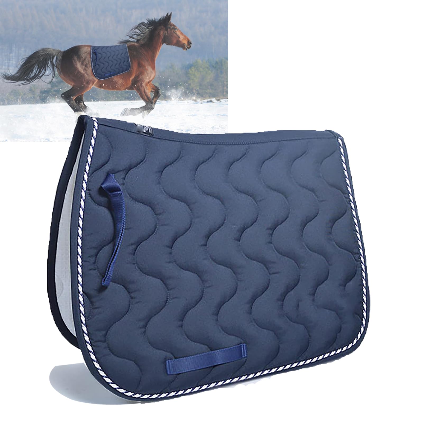 Tapis de selle navy blue 30x30 cm antidérapant et rembourré