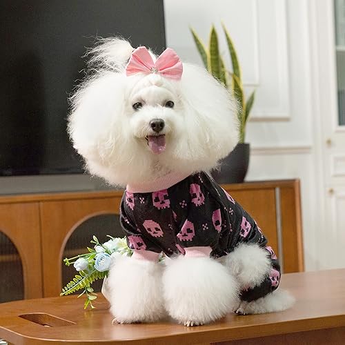 Miniatura 4 de CuteBone Pijamas de Halloween para perros, ropa de calavera, pijamas suaves para cachorros para perros pequeños, P248L