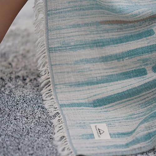 Miniatura 4 de BAGNO MILANO Toallas de playa de algodón turco orgánico, suaves, de secado rápido, de gran tamaño, para playa, yoga, spa, piscina (verde maia,