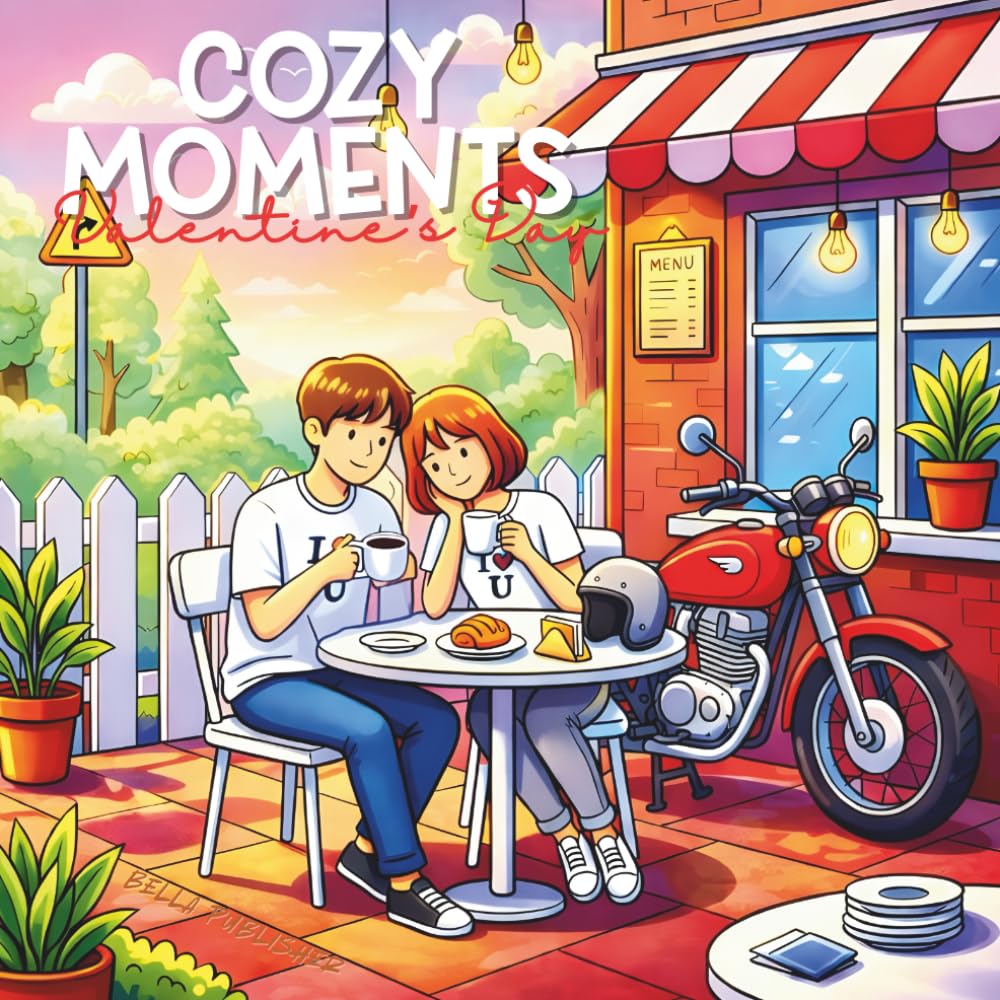 Valentine's Day, Cozy Moments: Two Hearts, Everyday Love, Coloring Book For Adults (Cozy Moments: Simple Bold Lined)