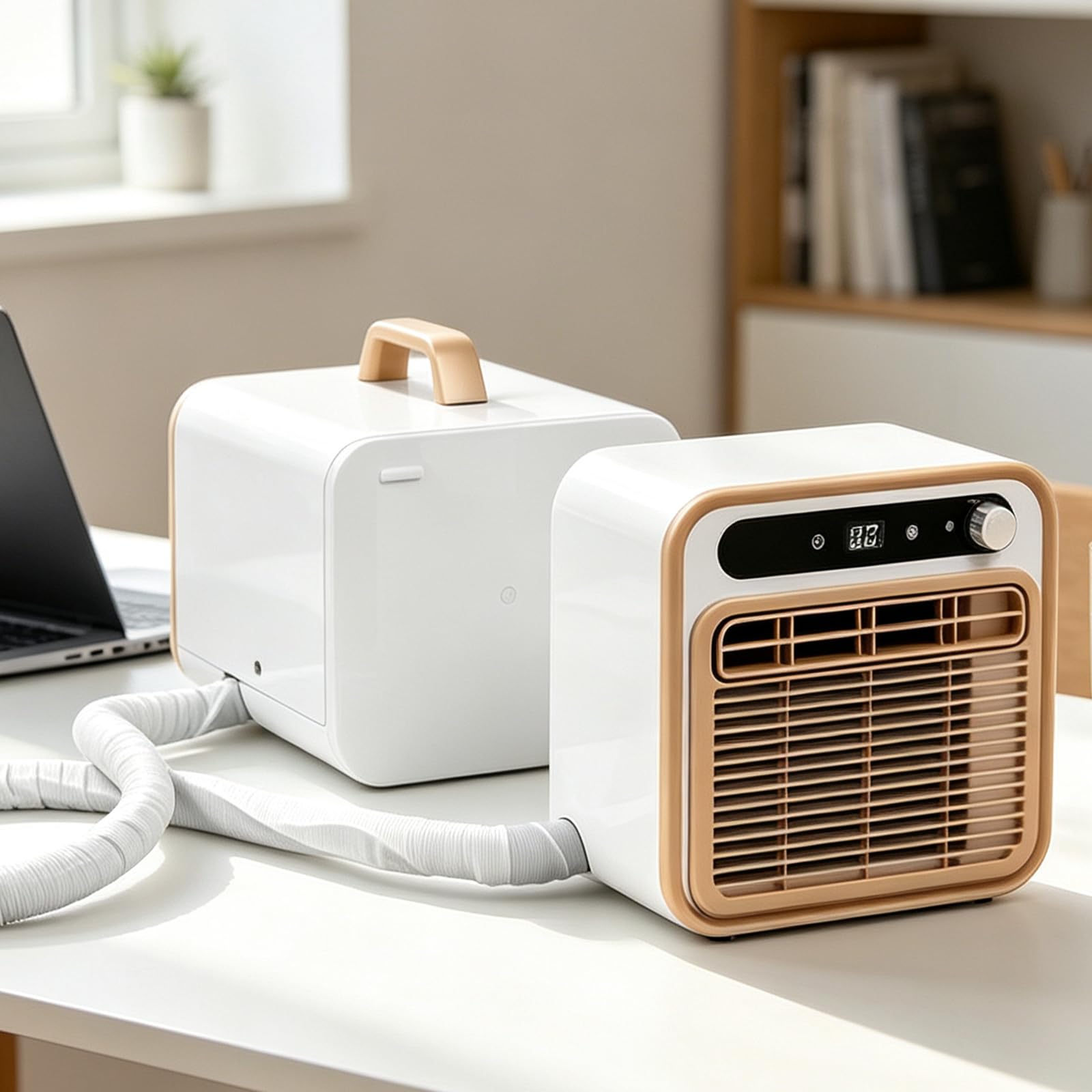 Gavscient Portable Split Air Conditioning Unit, 5000 BTU Cooling System, Dual Hose Portable Air Conditioner for Caravan Bedroom, 15kg Mini Split Air Conditioner 1.5m-RemoteControl