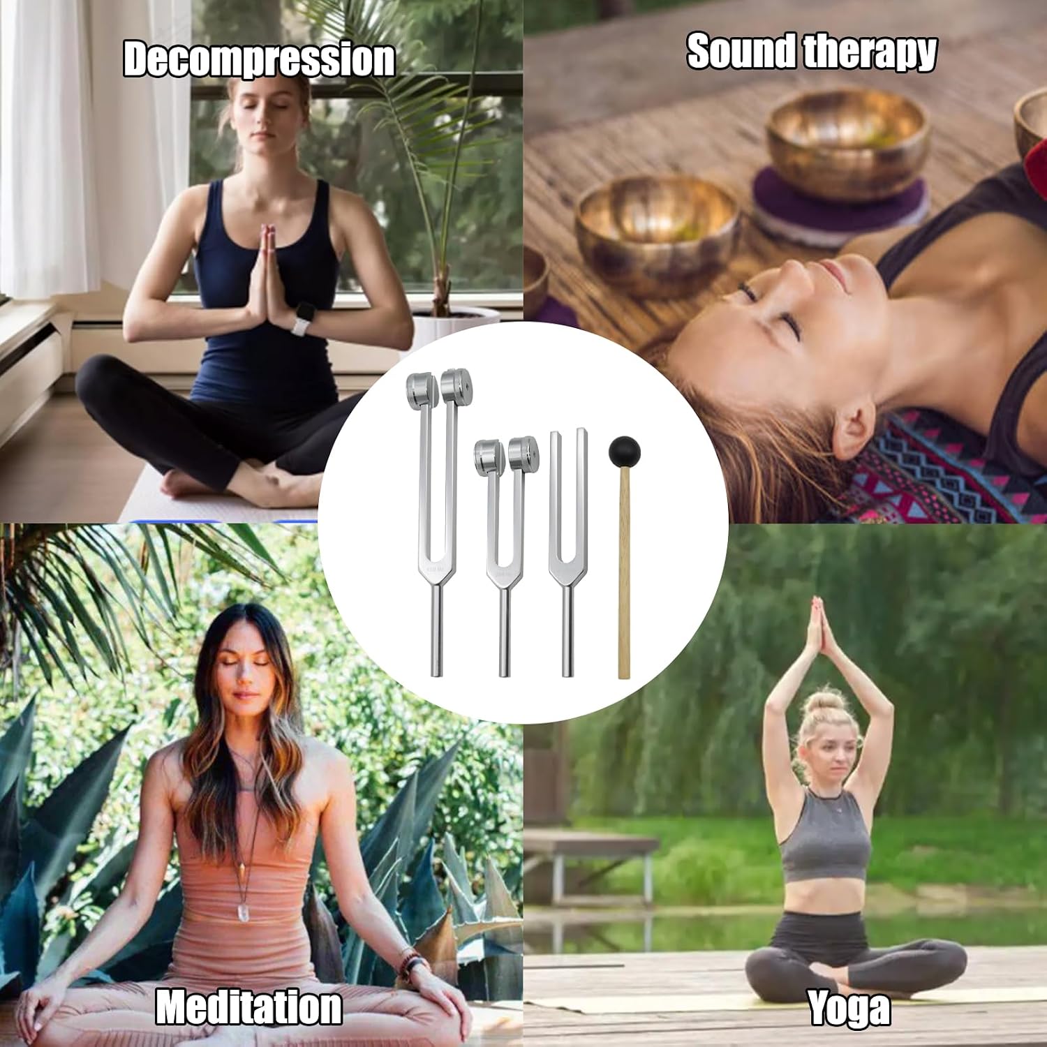 Professional Tuning Forks Kit 128Hz 256Hz 512Hz
