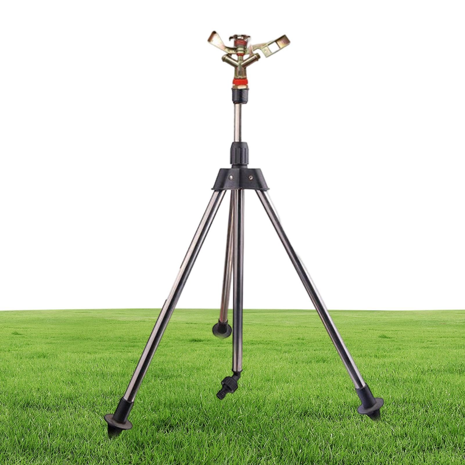 Irrigatore per prato, treppiede a risparmio energetico, girevole a 360 | gradi, altezza di copertura ampia per giardino, patio (45 x 45 x 90 cm) (argento)