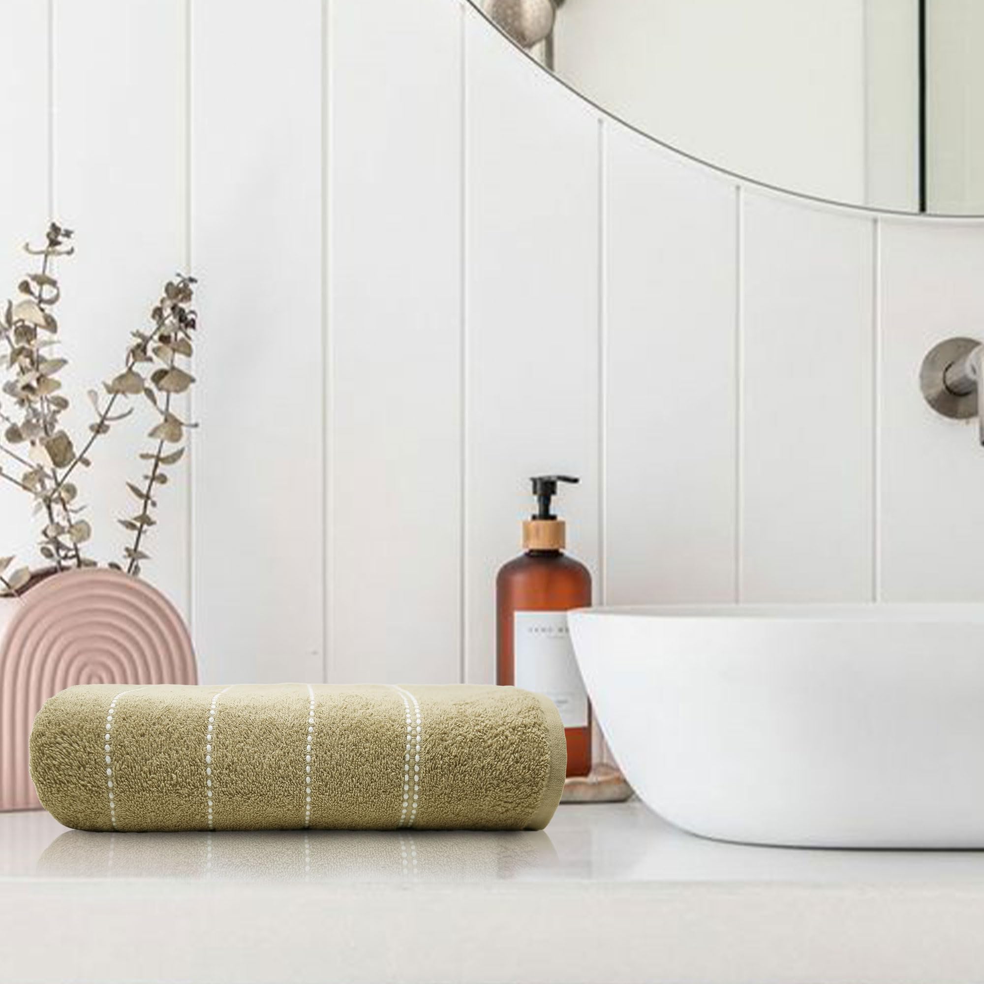 TRIDENT Towels for Bath Large Size | 100% Cotton Towel for Women and Men | Sanitized Finish, Quick Dry, Travel Friendly | 150 cm x 75 cm, Incense Wood 1