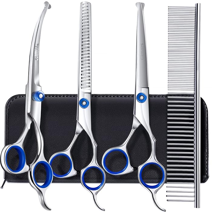 Buy Gimars 5 in 1 Professional 4CR Dog Grooming Scissors Kit with