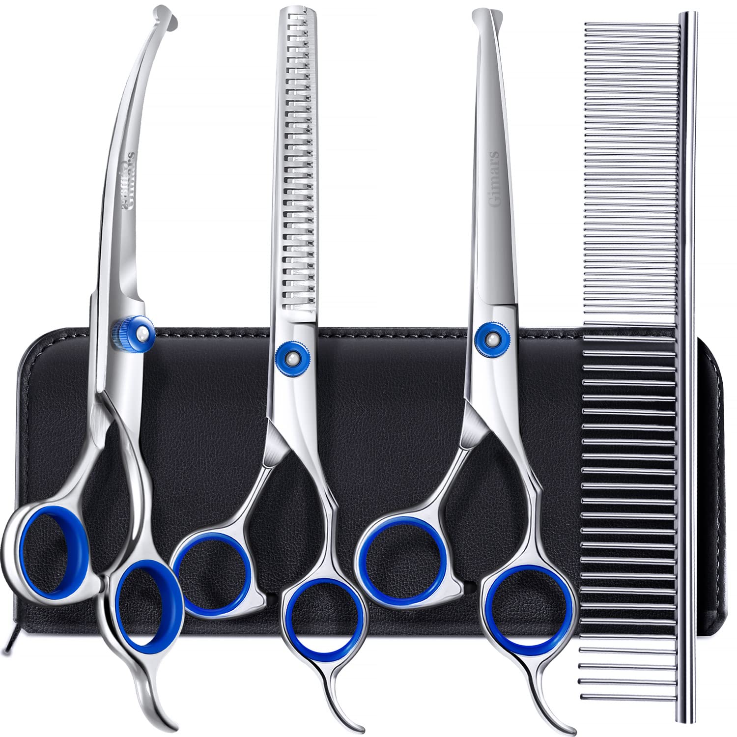 Buy Gimars 5 in 1 Professional 4CR Dog Grooming Scissors Kit with