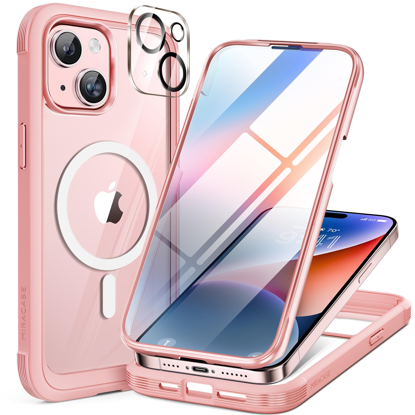 Miracase Magnetic Case for iPhone 17 Case, [Bubble Free] Built-in Glass Screen Protector+ [New Camera Control Button], Full Body Bumper Compatible with MagSafe, Drop Proof 17 Cover,6.3-inch (Black) — view 131