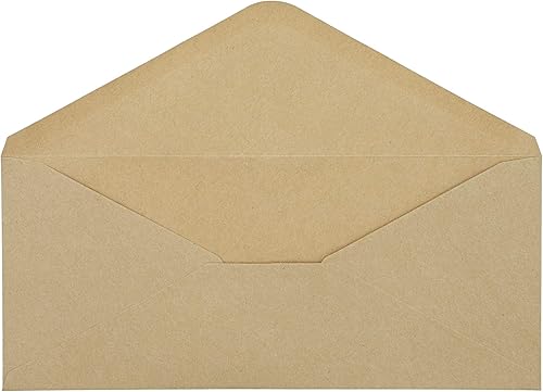 Miniatura 5 de Sustainable Greetings Sobres de papel kraft marrón para cartas, invitaciones y correos de negocios, sello de pegamento con solapa en V de 9.5 x 4