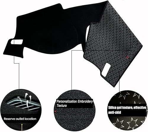 Miniatura 2 de PGTOPONE Cubierta de consola central negra de ajuste personalizado, protector de alfombrilla para salpicadero, cubierta de protección solar,