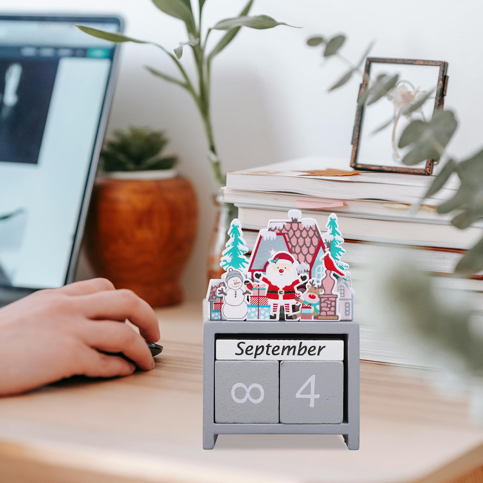 FRCOLOR 5 Set Calendario Avvento in Legno per Natale, Decorazione da Tavolo