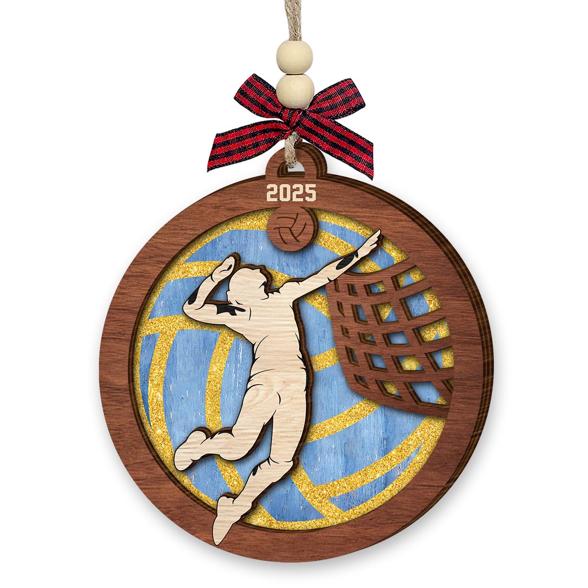 Volleyball ornement en bois L objet decoratif sport maison