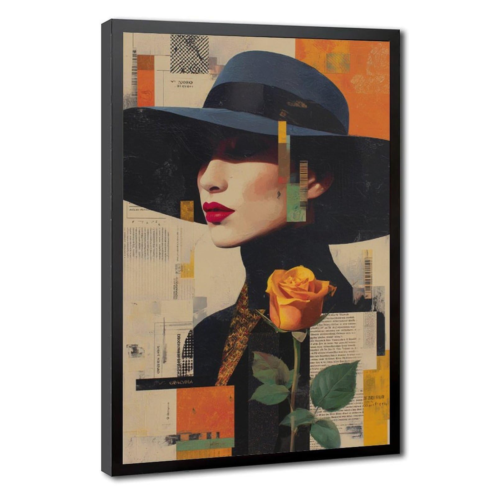 Bareronor Modern Abstract Woman Canvas Poster Bedroom Decor Landscape Office Room Decor Gift 24" L X 36" W