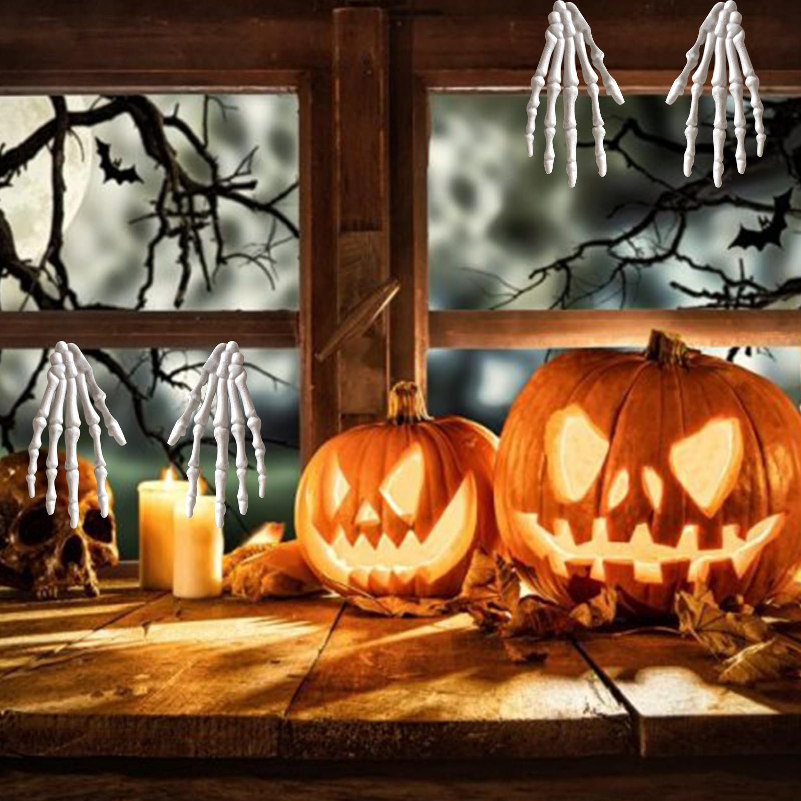 2 Scheletri Decorativi Halloween - 40 Cm Realistici, Con Ossa Mobili, Per Interni Ed Esterni - Foto 5