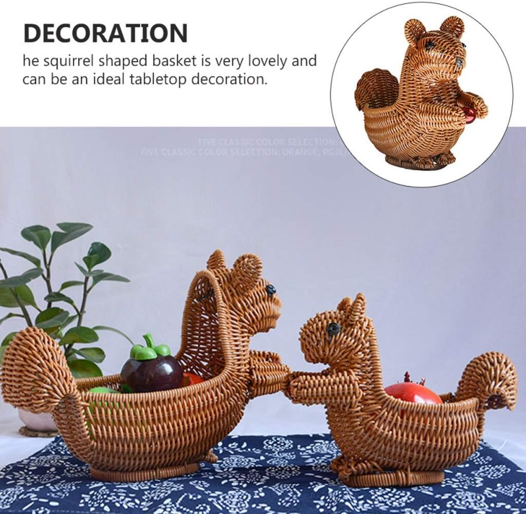 Storage Basket Creative Rattan Woven Basket Household Storage Box Lovely Home Decor (Brown)