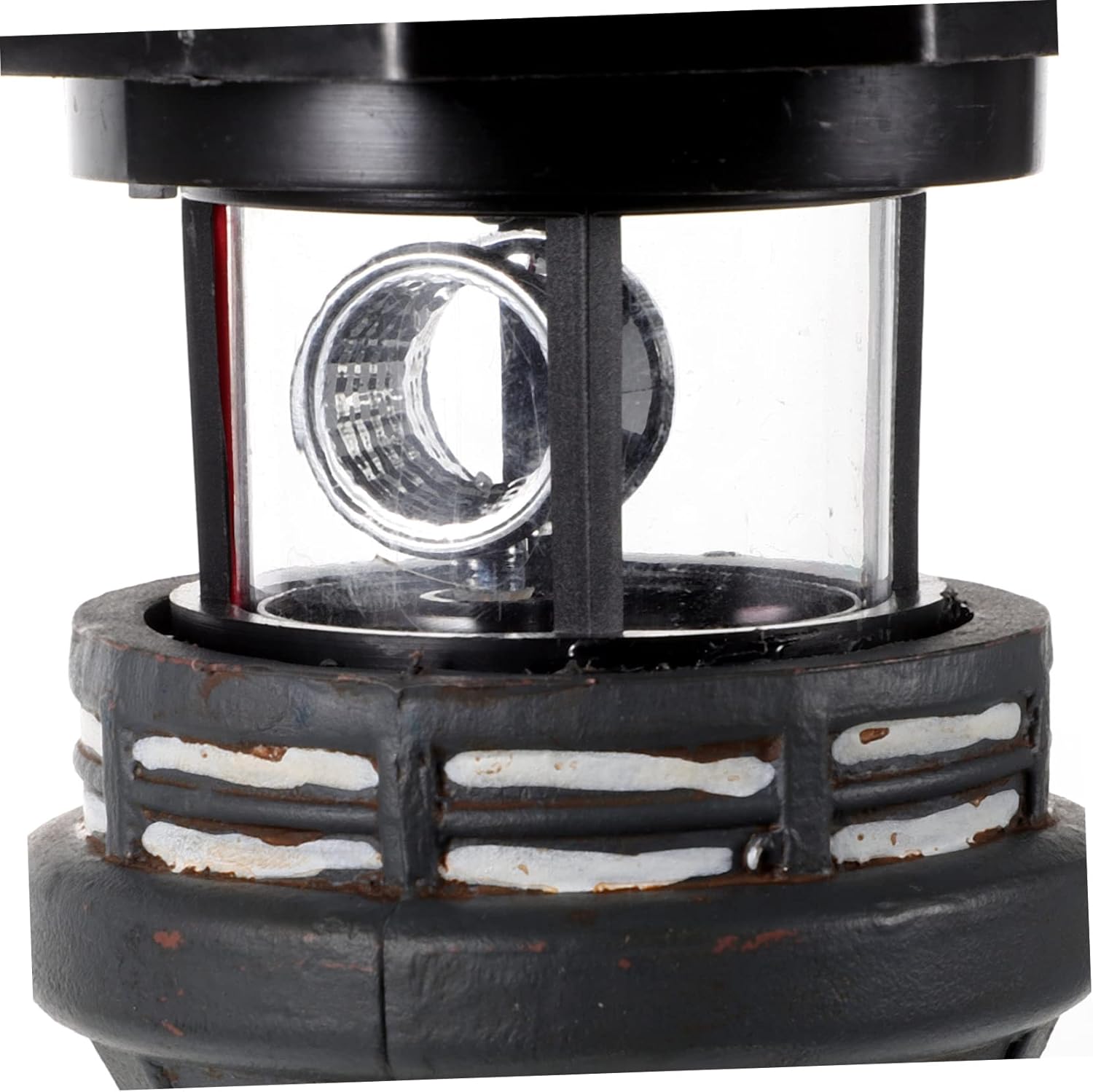 Glowing Lighthouse Statue Garden Decoration Solar-Powered Resin Craft Ornament