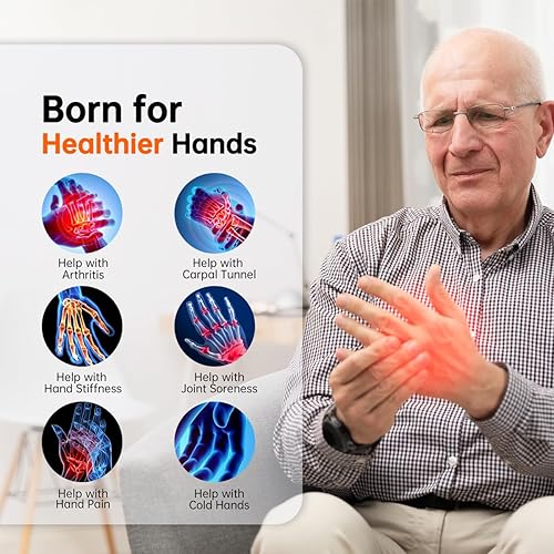 Miniatura 4 de Masajeador de manos con calor y compresión para alivio de artritis y túnel carpiano, equipo de terapia de manos, muñeca y mano, alivio del dolor,