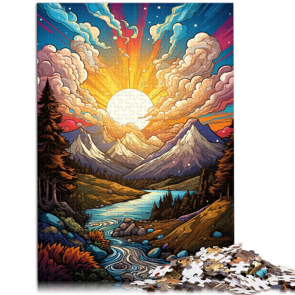 Adults 2000 Piece Jigsaw Puzzle pop art mountain Pattern assembly is ideal as a gift for the whole family 27.56 in x39.37 in for Teens Age 14 Years Up โ image 1