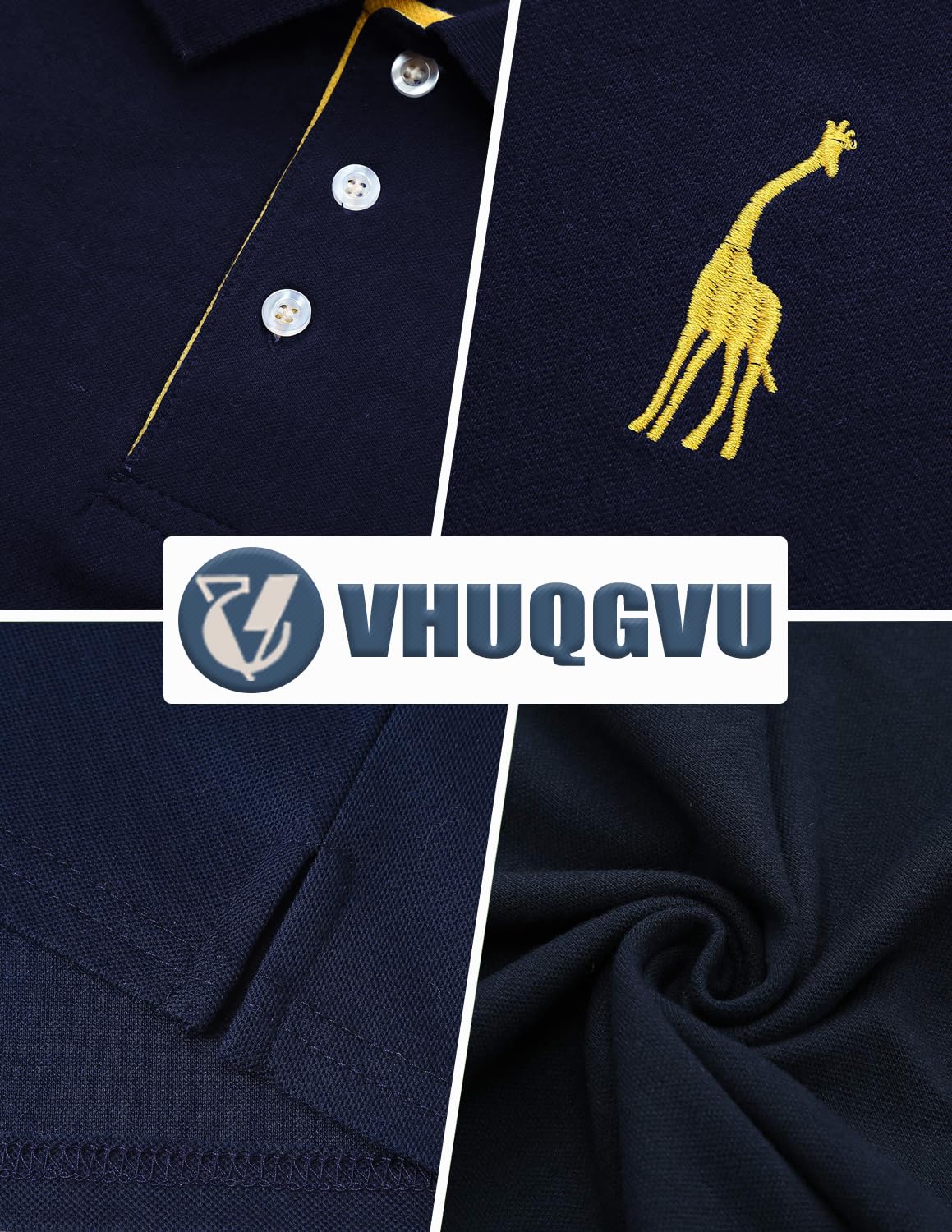 VHUQGVU Polo Uomo Essenziale Manica Corta 100% Cotone Contrasto Colore Golf Sportiva Poloshirt