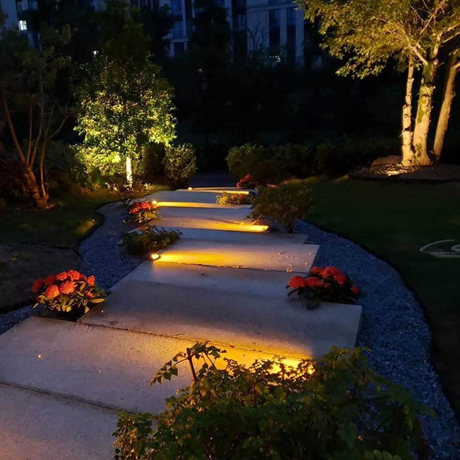LED Foco Empotrable Al Aire Libre - Luces Led Suelo Terraza Exterior, Luces De Suelo Empotradas LED A Prueba De Agua IP67, 1 Transmisión De Luz Lateral Luces Enterradas Para Exteriores(Warm White,3W A