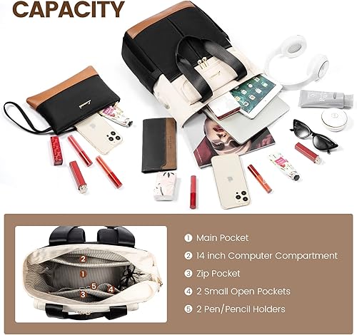 Miniatura 4 de LOVEVOOK Mochila para mujer, mini mochilas convertibles para adolescentes y niñas, pequeña bolsa universitaria para el trabajo, escuela, viajes,