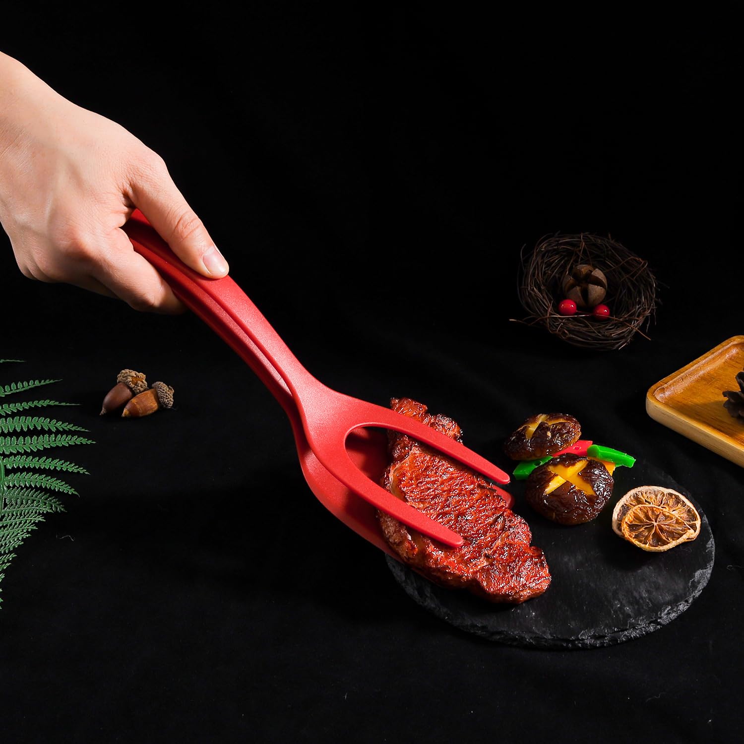 3 sztuki 2 w 1 Grip and Flip Spatula Tong, uniwersalna kuchenna łopatka silikonowa do przewracania jajek, naleśniki, ryba, tosty francuskie, omlet do gotowania w domu