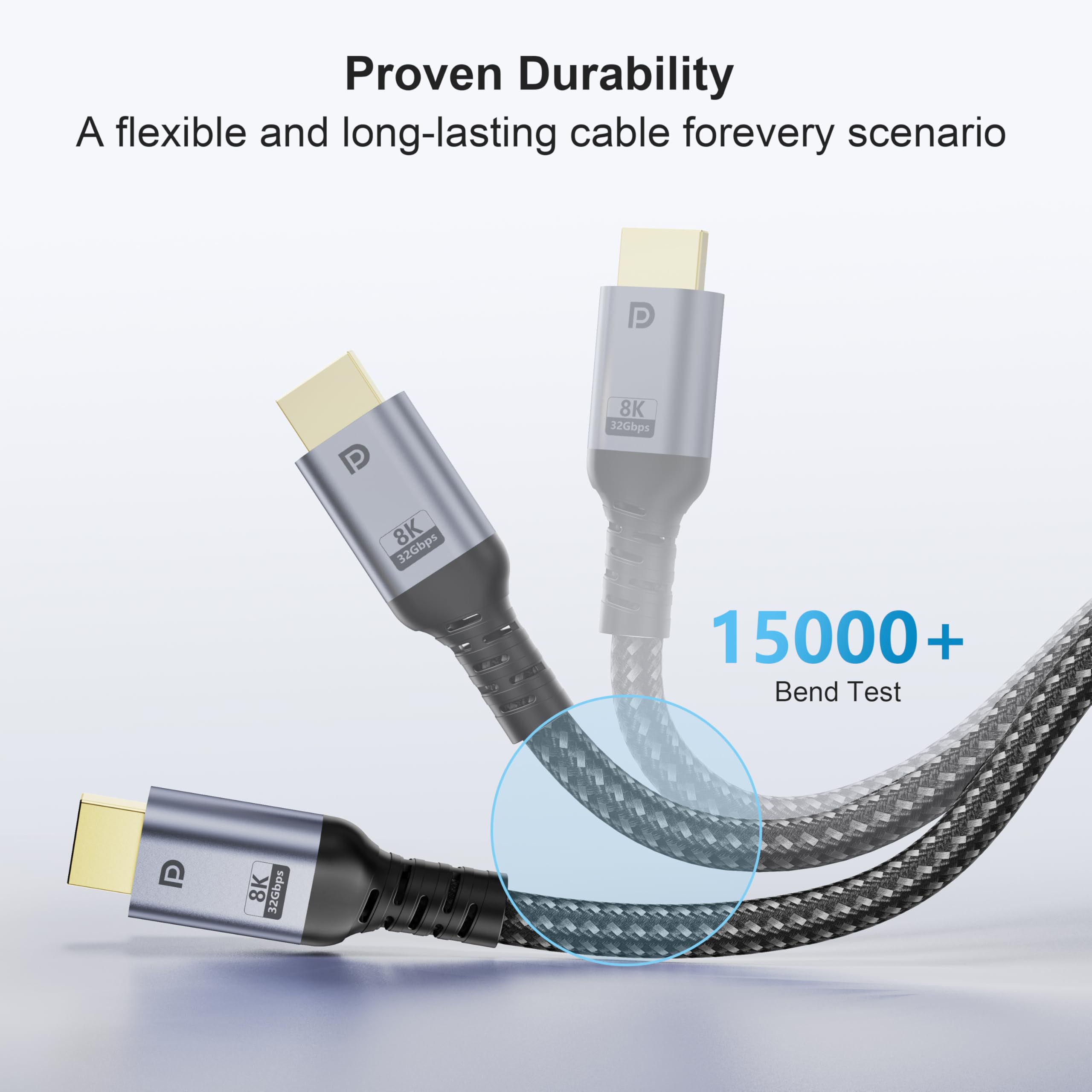 Cavo Displayport 8K 16.5FT, DP 1.4 32.4Gbps 8K @60Hz, 4K @240Hz | Cavo Display Port Supporto FreeSync, G-Sync, HDR10, HDCP, DSC 1.2a, per grafica 4090,7900/PC/HDTV/Gaming Monitor/PC