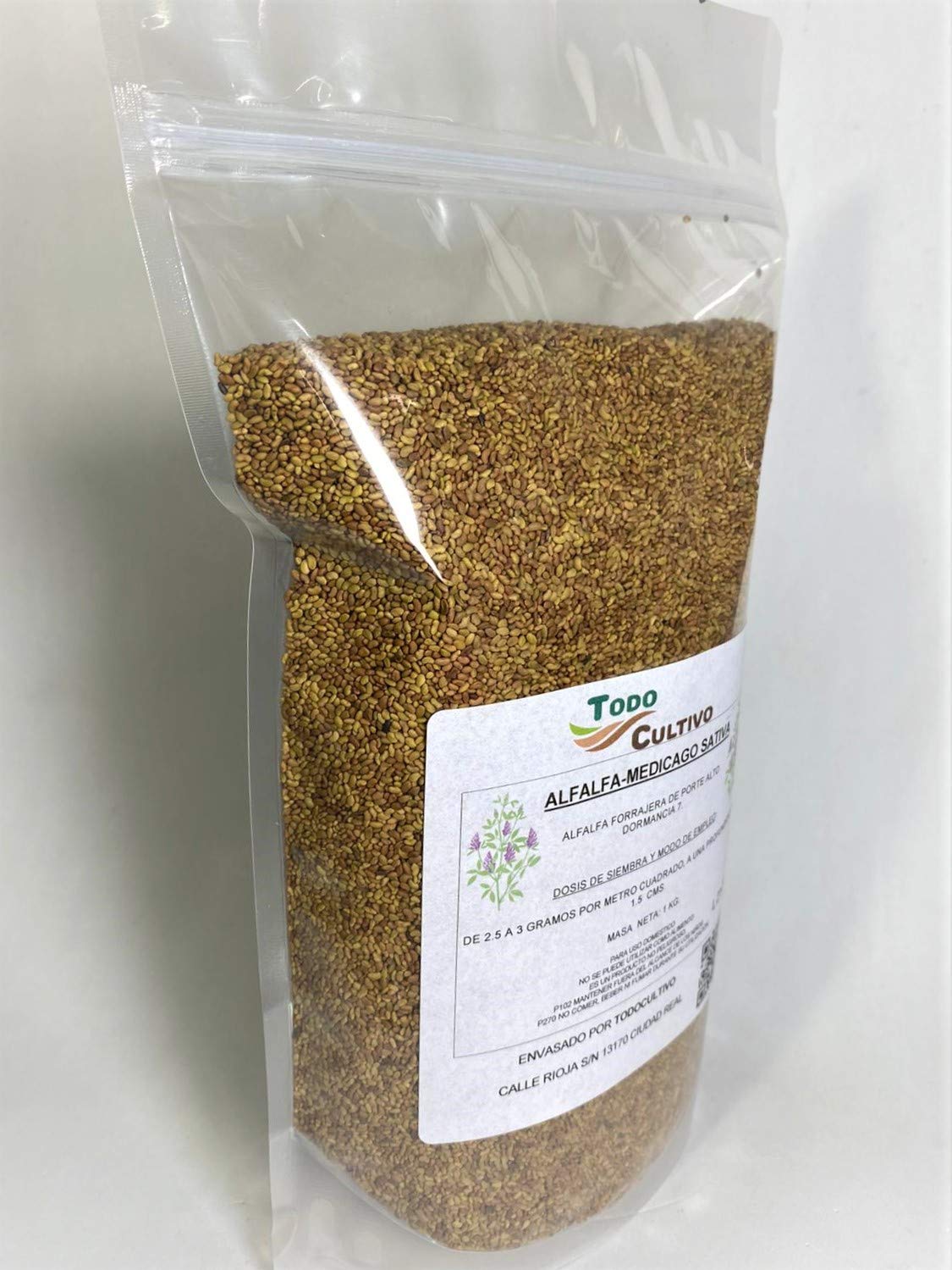 Erba medica da seminare di tipo mediterraneo. Confezione da 1 kg (valida per 300-400 metri quadrati)