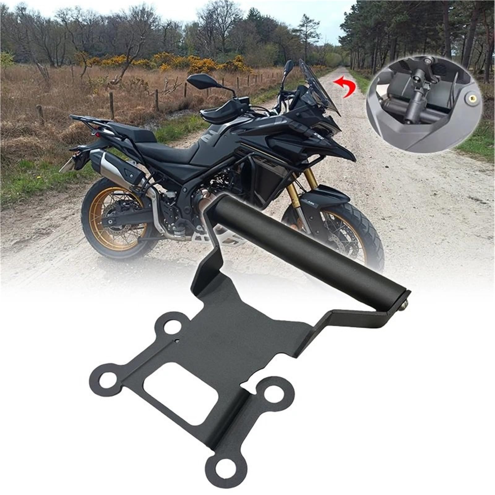 Uchwyt do nawigacji GPS Przedłużka do nawigacji GPS 22 mm pasująca do uchwytu telefonu komórkowego Pasuje do VOGE Valico 625DSX Motocyklowy uchwyt nawigacyjny GPS(Black NO LOGO)