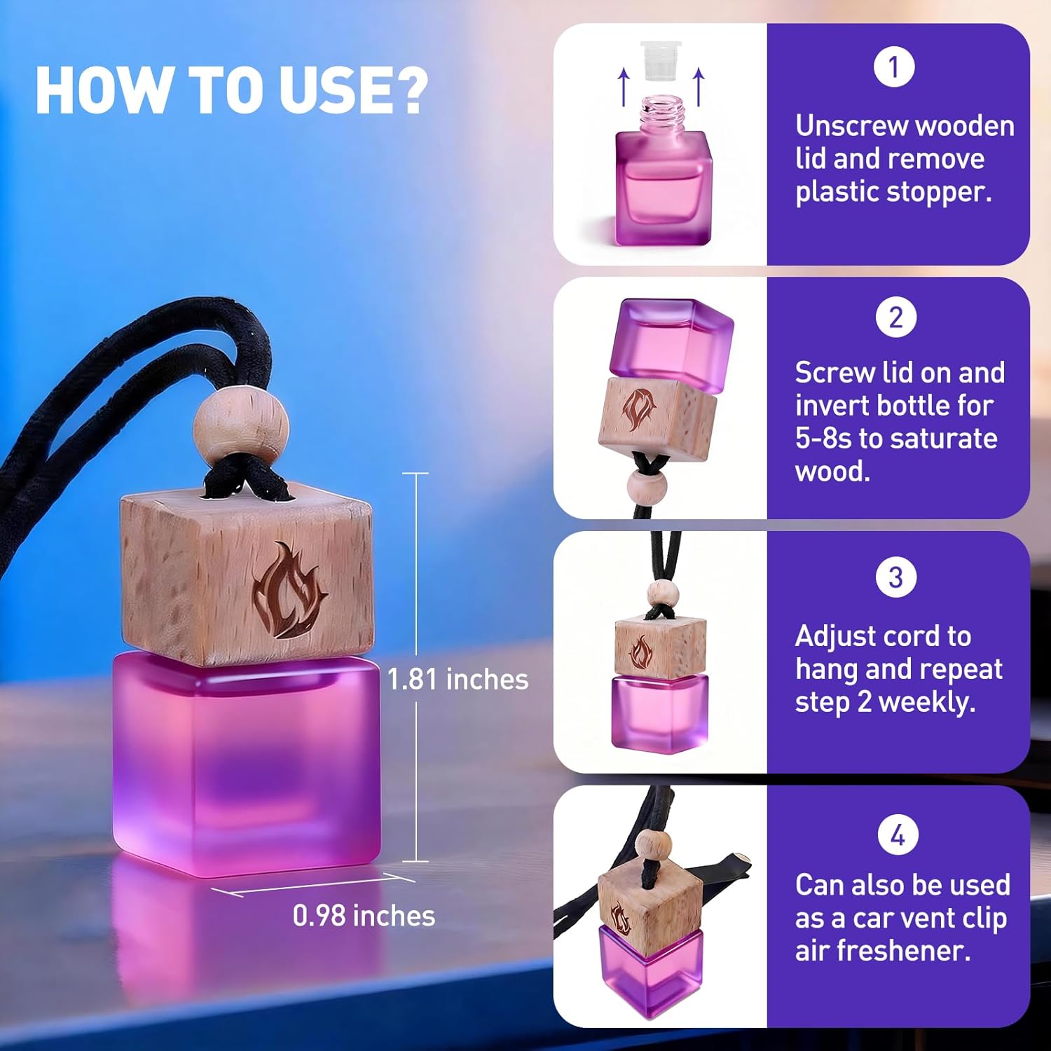 Car Air Freshener Hanging 2 Pack, Vanilla Cream Scent Car Air Fresheners Diffuser, Long Lasting Car Fragrance, Cute Car Accessories for Women - Image 9